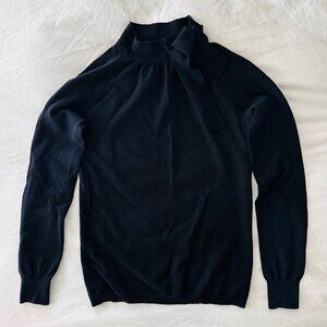 Theory - Vintage Wool Neck Tie Sweater - Navy - S/P